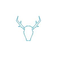 head deer technology line logo design vector graphic symbol icon illustration creative idea