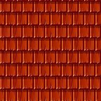 Seamless texture background of red wooden roof in a row. Pattern view of a broken roof for wallpaper. vector