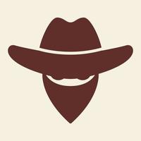 vaquero de cabeza con sombrero y máscara diseño de logotipo vintage vector icono símbolo ilustración