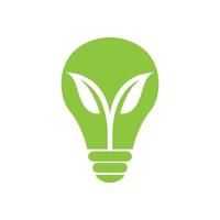 lamp bulb with plant leaf growth logo design, vector graphic symbol icon illustration creative idea