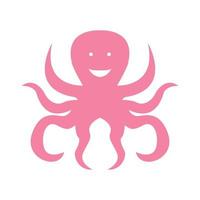 cartoon octopus happy smile logo vector icon symbol graphic design illustration