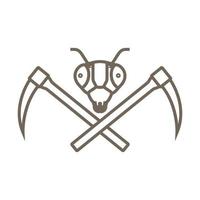 ant lines head miner logo symbol vector icon illustration graphic design