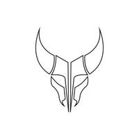 line black skull cow logo design, vector graphic symbol icon illustration creative idea