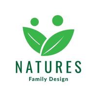 leaf with shape family person logo design, vector graphic symbol icon illustration creative idea