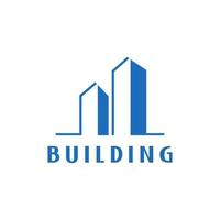 simple two skyscraper blue logo design vector graphic symbol icon illustration creative idea