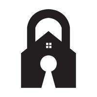 pad lock with home secure  logo symbol vector icon illustration graphic design