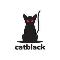 diseño de logotipo de susto de gato negro de dibujos animados de silueta, símbolo gráfico vectorial icono ilustración idea creativa vector