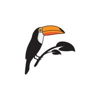 colorful bird toucan with branch logo design vector graphic symbol icon illustration creative idea