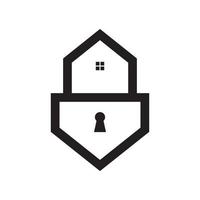 home shape with padlock logo design, vector graphic symbol icon illustration creative idea