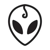 alienígenas cabeza líneas bebé logotipo símbolo vector icono ilustración diseño gráfico