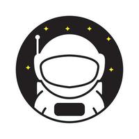 astronaut with night star logo symbol vector icon illustration graphic design