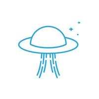 line ufo alien airplane logo design, vector graphic symbol icon illustration creative idea