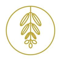 líneas círculo aceite de oliva hoja logotipo diseño vector icono símbolo ilustración