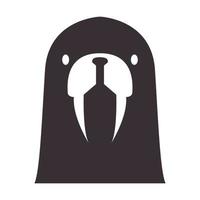 vintage head walrus logo symbol vector icon illustration graphic design