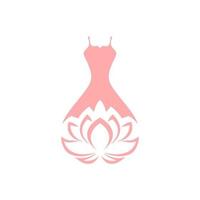 woman dress with water lily logo design, vector graphic symbol icon illustration creative idea