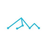 diseño de logotipo de montaña de tecnología de punto de línea, símbolo gráfico vectorial icono ilustración idea creativa vector