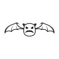 murciélagos caricatura sonrisa halloween logotipo símbolo vector icono ilustración diseño gráfico