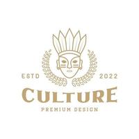 máscara cultura bosque étnico logotipo diseño vector gráfico símbolo icono ilustración idea creativa