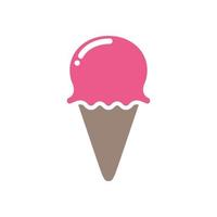 diseño de logotipo de fresa de cono de helado plano simple, símbolo gráfico vectorial icono ilustración idea creativa vector