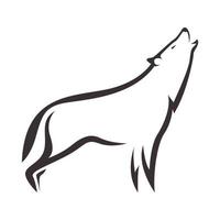 modern shape wolf howl logo symbol vector icon illustration graphic design