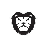 diseño de logotipo de cabeza de león aislado negro de dibujos animados de cara, símbolo gráfico vectorial icono ilustración idea creativa vector