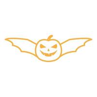 Sonrisa de calabaza con alas símbolo del logotipo icono vectorial ilustración diseño gráfico vector