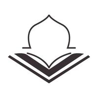 Corán con líneas de cúpula símbolo del logotipo icono vectorial ilustración diseño gráfico vector