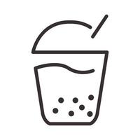 fresh ice drink boba lines hipster logo symbol vector icon illustration graphic design