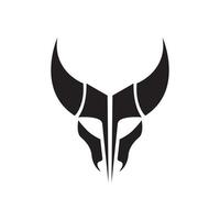 isolated black skull cow logo design, vector graphic symbol icon illustration creative idea