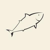 líneas de forma moderna pescado comida mar logotipo diseño vector icono símbolo ilustración