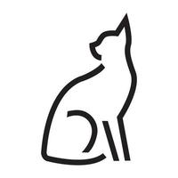 líneas simples gatos o gatitos sentarse logo símbolo vector icono ilustración diseño gráfico