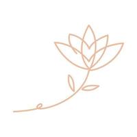 continuous lines flower dahlia logo vector