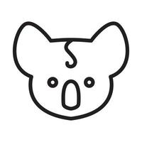 cabeza koala líneas bebé logotipo símbolo vector icono ilustración diseño gráfico