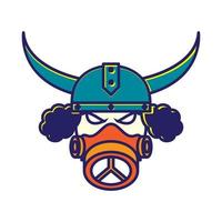 abstract viking with smoke mask logo symbol vector icon illustration graphic design