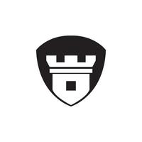 monument castle with shield logo design, vector graphic symbol icon illustration creative idea