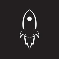 white shape rocket launch logo design, vector graphic symbol icon illustration creative idea