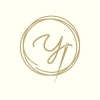 letter Y with yarn needle tailor logo design vector graphic symbol icon illustration creative idea