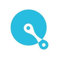 circle technology with chain connect logo design, vector graphic symbol icon illustration creative idea