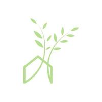 shape home with plant garden decorative logo design, vector graphic symbol icon illustration creative idea
