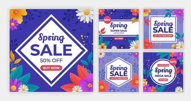 Spring Sale Social Media Template vector