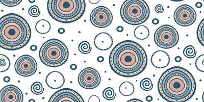 Set of tribal style hand drawn circle symbol patterns. vector