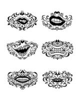 Set of Vector illustration halloween mask