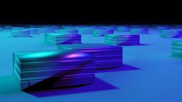 Abstract 3D rendering made of square shapes photo