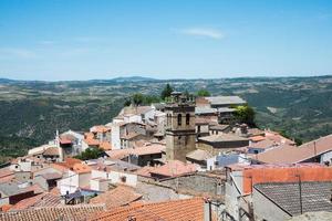 Beautiful aerial view of Fermoselle. Bell tower and rooftops. Village in Zamora, Spain. photo