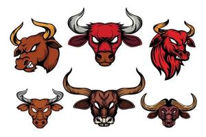 Variation Bull Head mascot vector