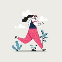 Vector illustration in flat design simple style with female character