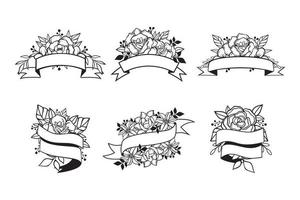 Set of spring ribbon with blank space vector