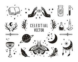 colecciones mágicas y celestiales vector
