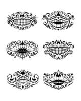 Set of Vector illustration halloween mask