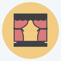 Theatre Icon in trendy color mate style isolated on soft blue background vector